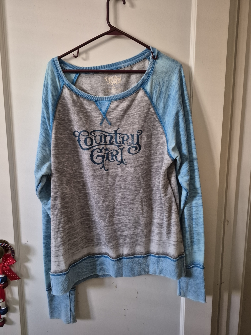 Country Girl Blue & Gray Raglan Sweatshirt